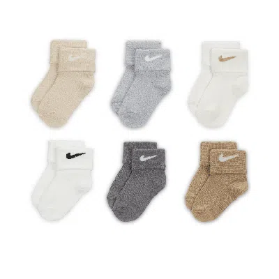 Nike Baby/toddler Waffle Knit Socks (6 Pairs) In Brown