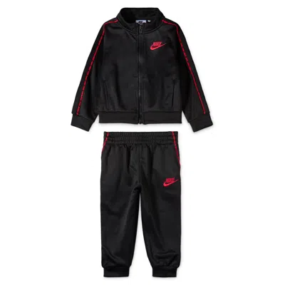 Nike Baby (12-24m) Dri-fit Lifestyle 2-piece Full-zip Propus Piping Set In Black