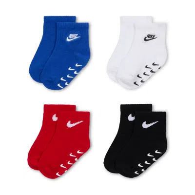 Nike Baby (3-6m) Logo Gripper Socks (4 Pairs) In Multi