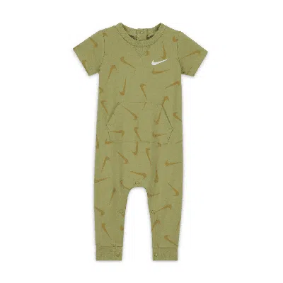 Nike Baby (3-6m) Printed Short Sleeve Coverall In Green