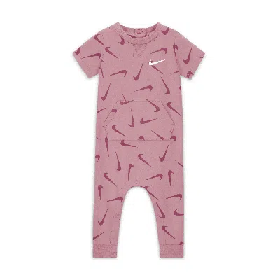 Nike Baby (3-6m) Printed Short Sleeve Coverall In Pink