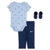 Nike Baby 3-piece Bodysuit And Waffle Pants Set In Blue