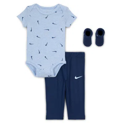 Nike Baby 3-piece Bodysuit And Waffle Pants Set In Blue