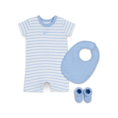 Nike Baby 3-piece Romper And Terry Set In Blue