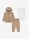 Nike Baby 3 Piece Tracksuit Set In Brown