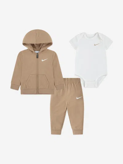 Nike Kids' Baby 3 Piece Tracksuit Set In Brown