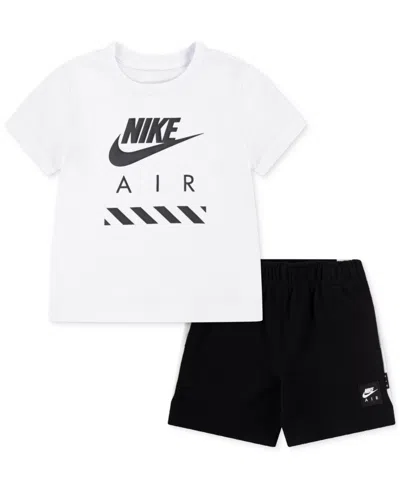 Nike Baby Air Short-sleeve T-shirt & Shorts, 2 Piece Set In Black