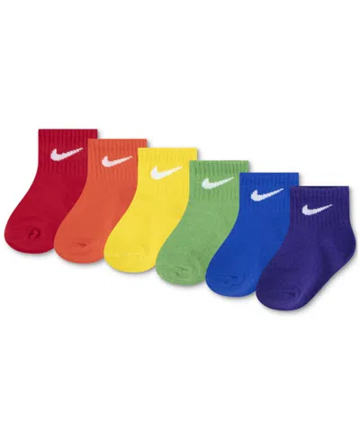 Nike Kids' Baby And Toddler Boys Or Girls Swoosh Ankle Socks, Pack Of 6 In Multi