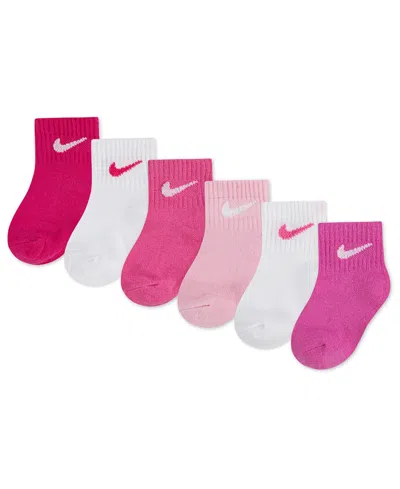 Nike Kids' Baby And Toddler Boys Or Girls Swoosh Ankle Socks, Pack Of 6 In Multi