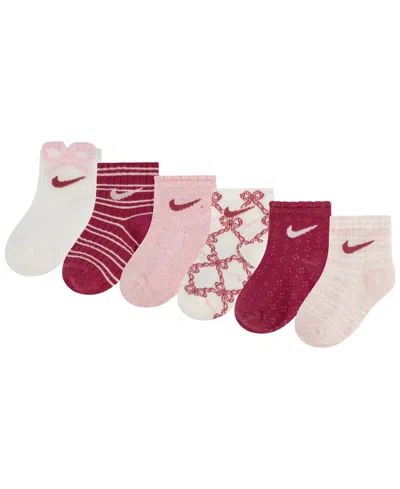 Nike Kids' Baby And Toddler Girls' 6m-4t Ready Set Grow Socks, 6-pack In Sail