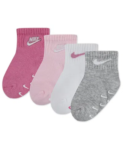 Nike Baby And Toddler Kids 4-pack Logo Gripper Socks In Multi