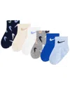Nike Baby And Toddler Swooshfetti Ankle Socks, Pack Of 6 In Midnight Navy