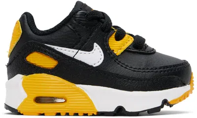 Nike Baby Black & Yellow Air Max 90 Ltr Sneakers In Black/white