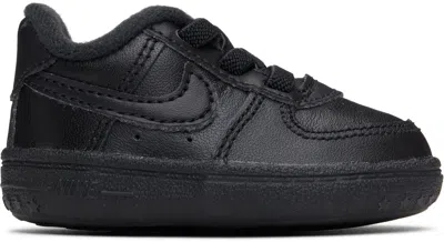Nike Baby Black Force 1 Crib Pre-walkers