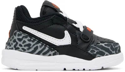 Nike Baby Black Jordan Legacy 312 Low Sneakers In Black/white-wolf Gre