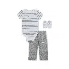 Nike Baby Bodysuit, Pants, And Terry Socks 3-piece Set In Grey