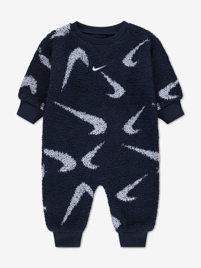Nike Kids'  Baby Boucle Jacquard Coverall In Blue