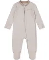 Nike Stripe Zip Footie In Gray