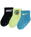 Nike Baby Boy Rhythm Rush Gripper Socks, 3 Pack In Green