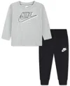 Nike Baby Boys 2-pc. Swoosh Long-sleeve T-shirt & Joggers Set In Black