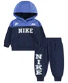 Nike Baby Boys 2-piece Color Block Hoodie And Jogger Pants Set In Blue