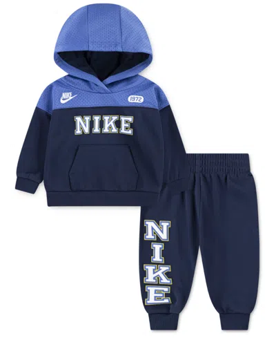 Nike Baby Boys 2-piece Color Block Hoodie And Jogger Pants Set In Blue