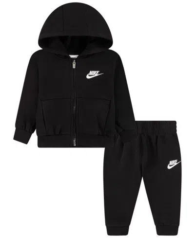 Nike Baby Boys 2-piece Full-zip Club Hoodie And Pants Set In Black