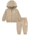 Nike Baby Boys 2-piece Full-zip Club Hoodie And Pants Set In Brown