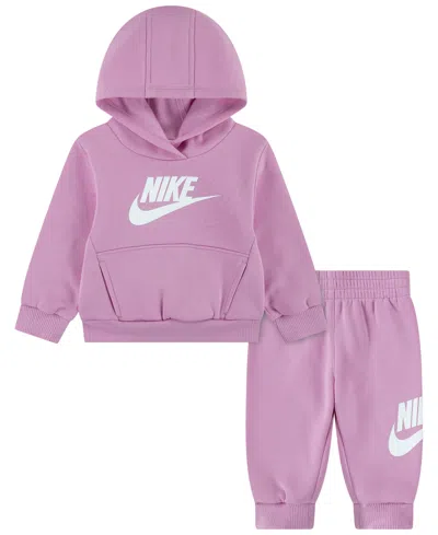Nike Baby Boys 2-piece Club Fleece Hoodie And Pants Set In Pink