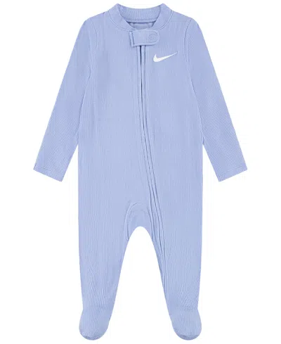 Nike Baby Boys' And Baby Girls' Ribbed Viscose Footed Coverall In Blue