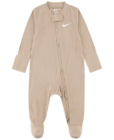 Nike Baby Boys' And Baby Girls' Ribbed Viscose Footed Coverall In Brown