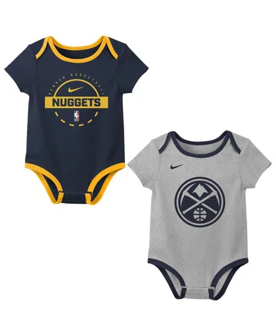 Nike Baby Boys And Girls 2-piece Denver Nuggets Bodysuit Set In Blue