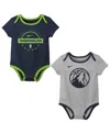 Nike Baby Boys And Girls 2-piece Newborn Minnesota Timberwolves Bodysuit Set In Blue