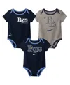 Nike Baby Boys And Girls 3-pack Tampa Bay Rays Authentic Collection Bodysuit Set