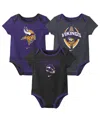 Nike Baby Boys And Girls 3-piece Minnesota Vikings Bodysuit Set In Blue