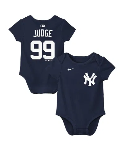 Nike Baby Boys And Girls Aaron Judge Navy New York Yankees Name And Number Bodysuit In Blue