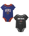 Nike Baby Boys And Girls Blue/black New York Knicks Just Do It Bodysuit, Set Of 2 In Blue,black