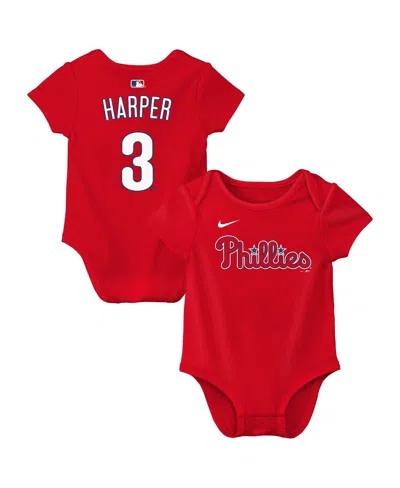 Nike Baby Boys And Girls Bryce Harper Red Philadelphia Phillies Name And Number Bodysuit