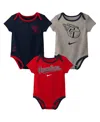 Nike Baby Boys And Girls Cleveland Guardians Three-pack Bodysuit Set In Navy