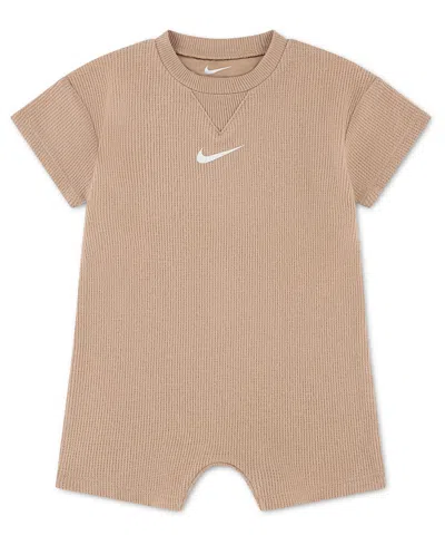 Nike Baby Boys' And Girls' Crewneck Waffle Romper In Nude