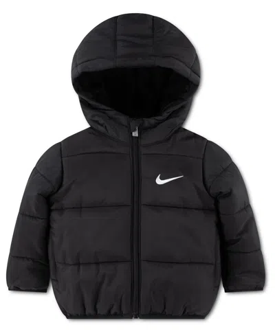 Nike Baby Boys' And Girls' Essentials Hooded Fleece-lined Puffer Jacket In Black