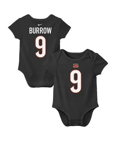 Nike Baby Boys And Girls Joe Burrow Black Cincinnati Bengals Player Name Number Bodysuit In Charcoal