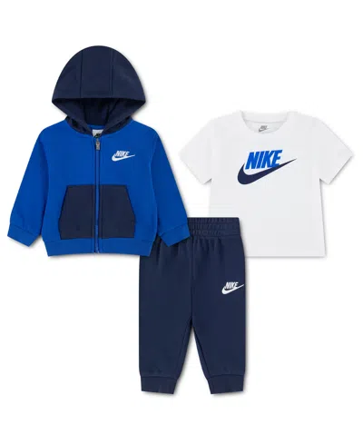 Nike Baby Boys' And Girls' Lifestyle Hoodie, T-shirt, And Pants, 3-piece Set In Multi