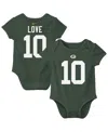 Nike Newborn & Infant  Jordan Love Green Green Bay Packers Player Name & Number Bodysuit In Green