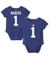 Nike Baby Boys And Girls Malik Nabers Royal New York Giants Player Name Number Bodysuit In Blue