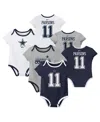 Nike Baby Boys And Girls Micah Parsons Dallas Cowboys Name Number Bodysuit 3-pack In Navy
