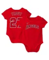 Nike Baby Boys And Girls Mike Trout Red Los Angeles Angels Fuse Name Number Bodysuit In Red