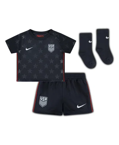 Nike Baby Boys And Girls Navy Usmnt 2026 Away Stadium Replica Kit Set In Black