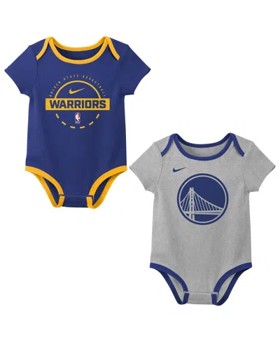 Nike Baby Boys And Girls Newborn 2-piece Golden State Warriors Bodysuit Set In Blue