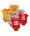 Nike Baby Boys And Girls Patrick Mahomes Kansas City Chiefs Name Number 3-pack Bodysuit Set In Red